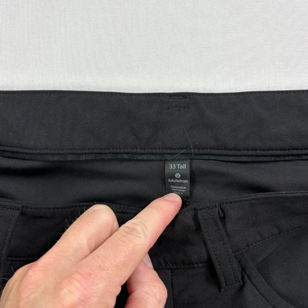 Lululemon ABC Pants Mens 33x35 Black Chino Classic Fit Tech Stretch Golf